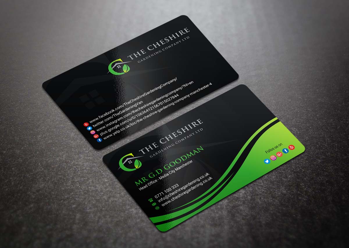 Business Card Design by INDIAN_Ashok for The Cheshire Gardening Company Ltd | Design #15494861