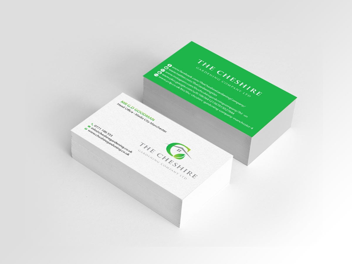 Business Card Design by Creations Box 2015 for The Cheshire Gardening Company Ltd | Design #15412068