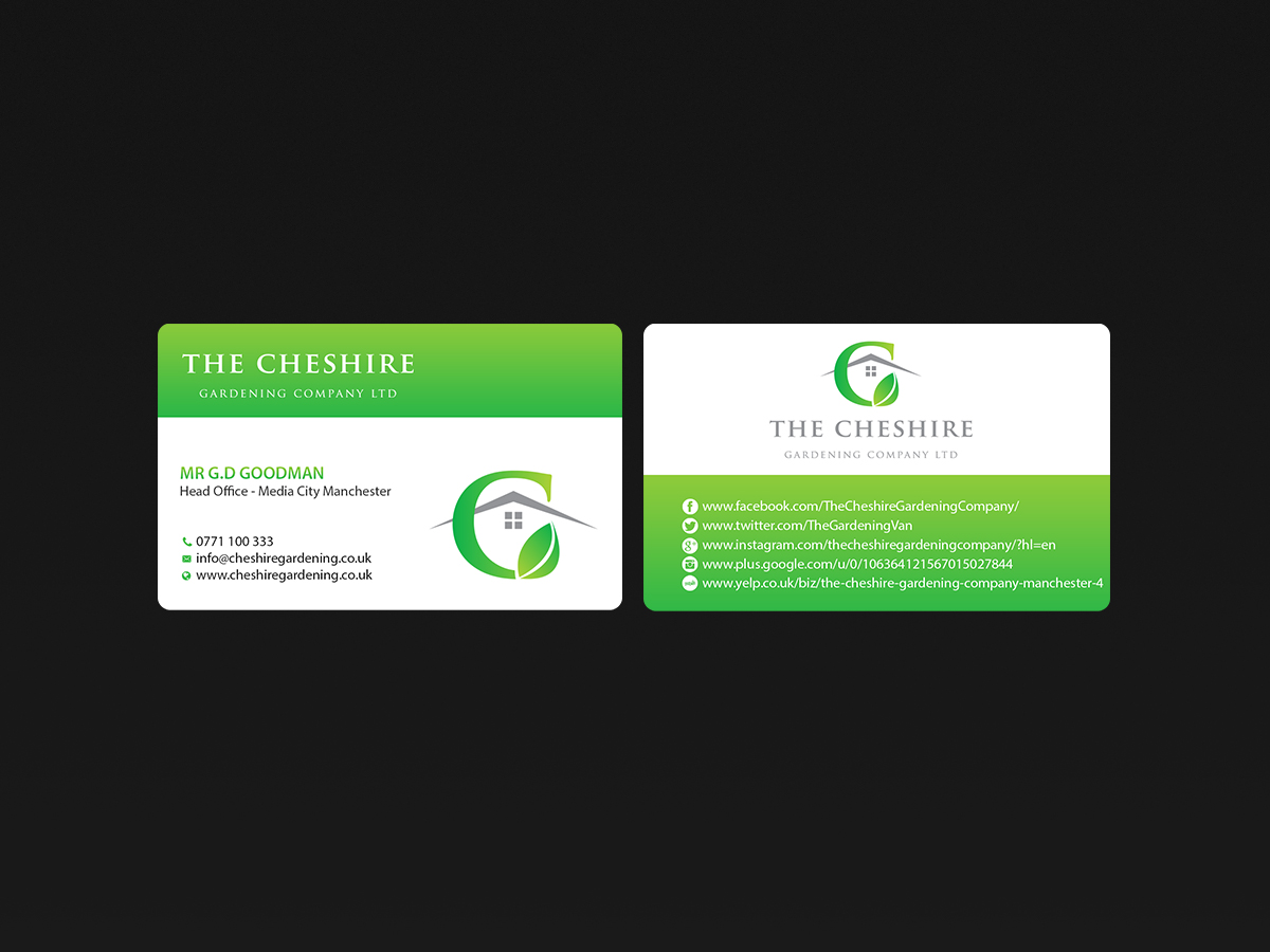 Business Card Design by Creations Box 2015 for The Cheshire Gardening Company Ltd | Design #15412069