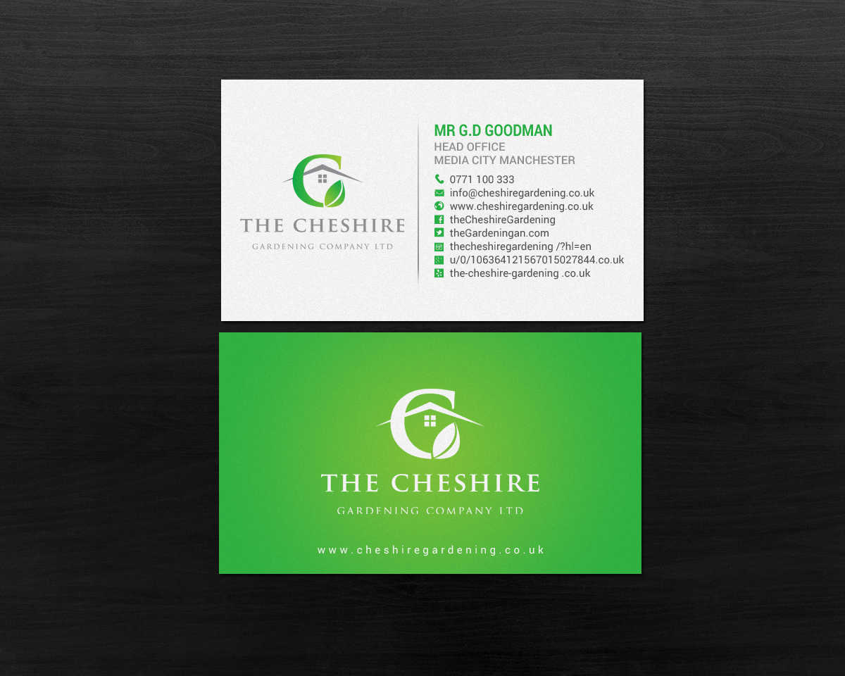 Design de Carte de Visite par chandrayaan.creative pour The Cheshire Gardening Company Ltd | Design #15403674