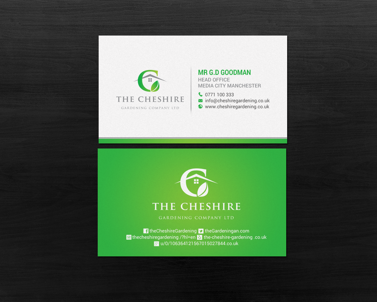 Visitenkarten-Design von chandrayaan.creative für The Cheshire Gardening Company Ltd | Design #15403901