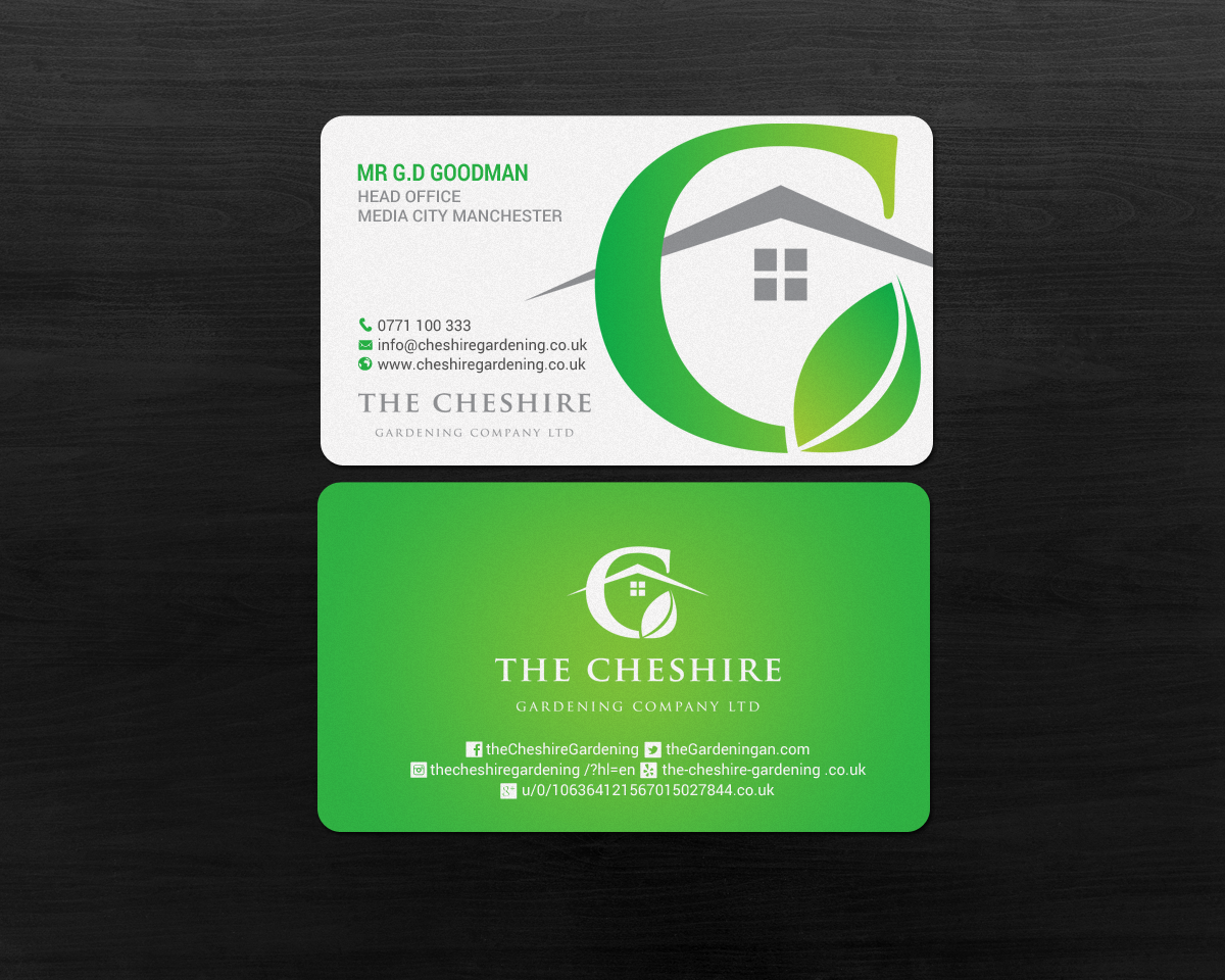 Business Card Design by chandrayaan.creative for The Cheshire Gardening Company Ltd | Design #15405567