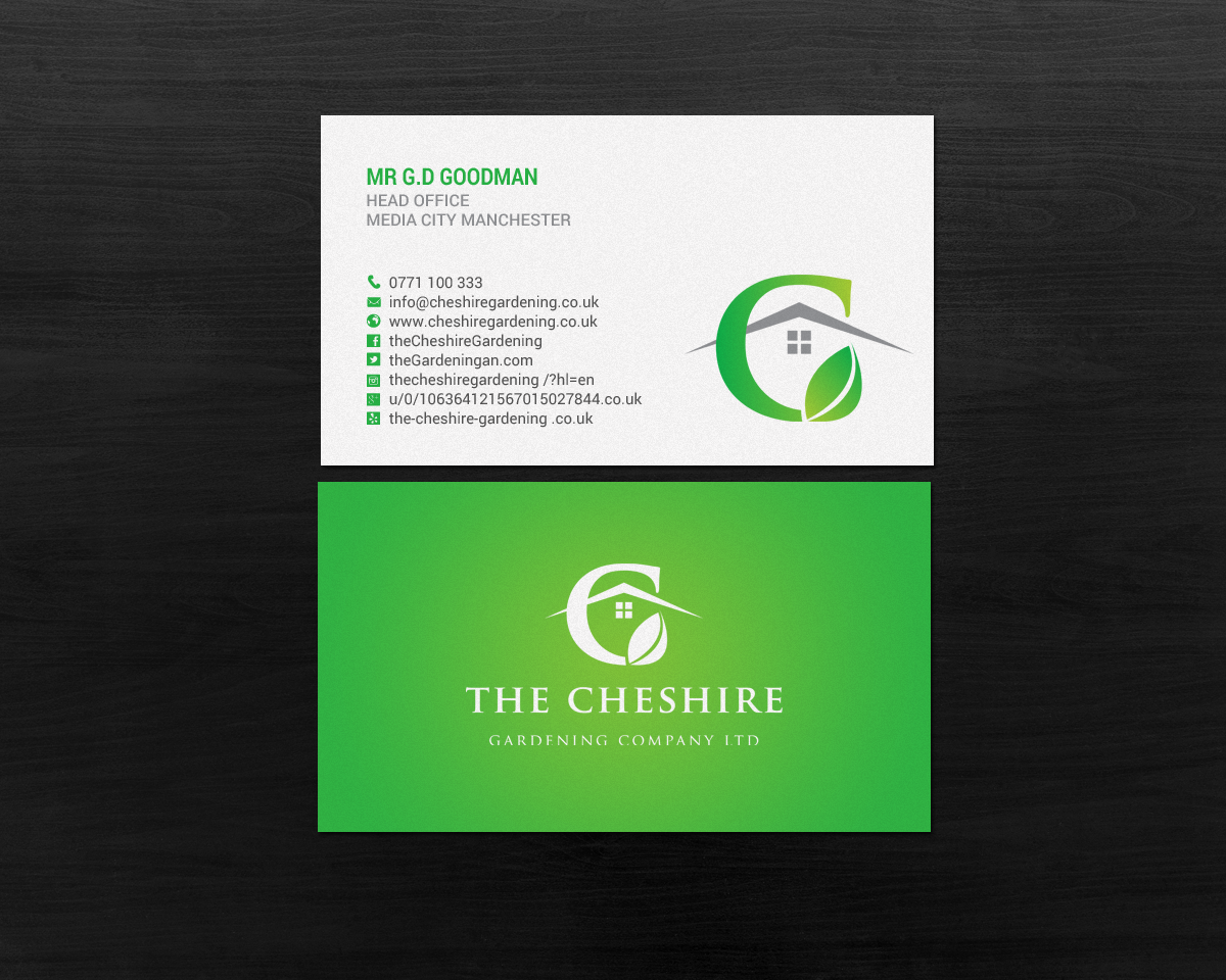 Design de Carte de Visite par chandrayaan.creative pour The Cheshire Gardening Company Ltd | Design #15405569