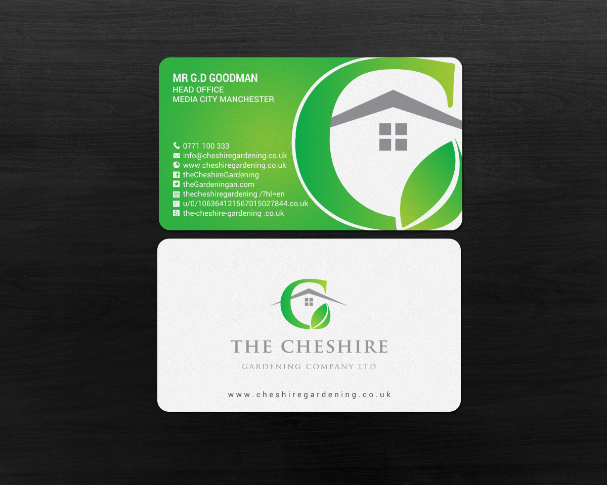 Design de Carte de Visite par chandrayaan.creative pour The Cheshire Gardening Company Ltd | Design #15405638