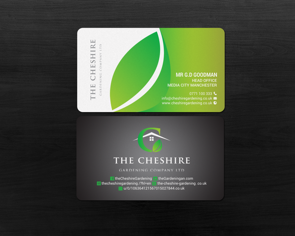Business Card Design by chandrayaan.creative for The Cheshire Gardening Company Ltd | Design #15418570