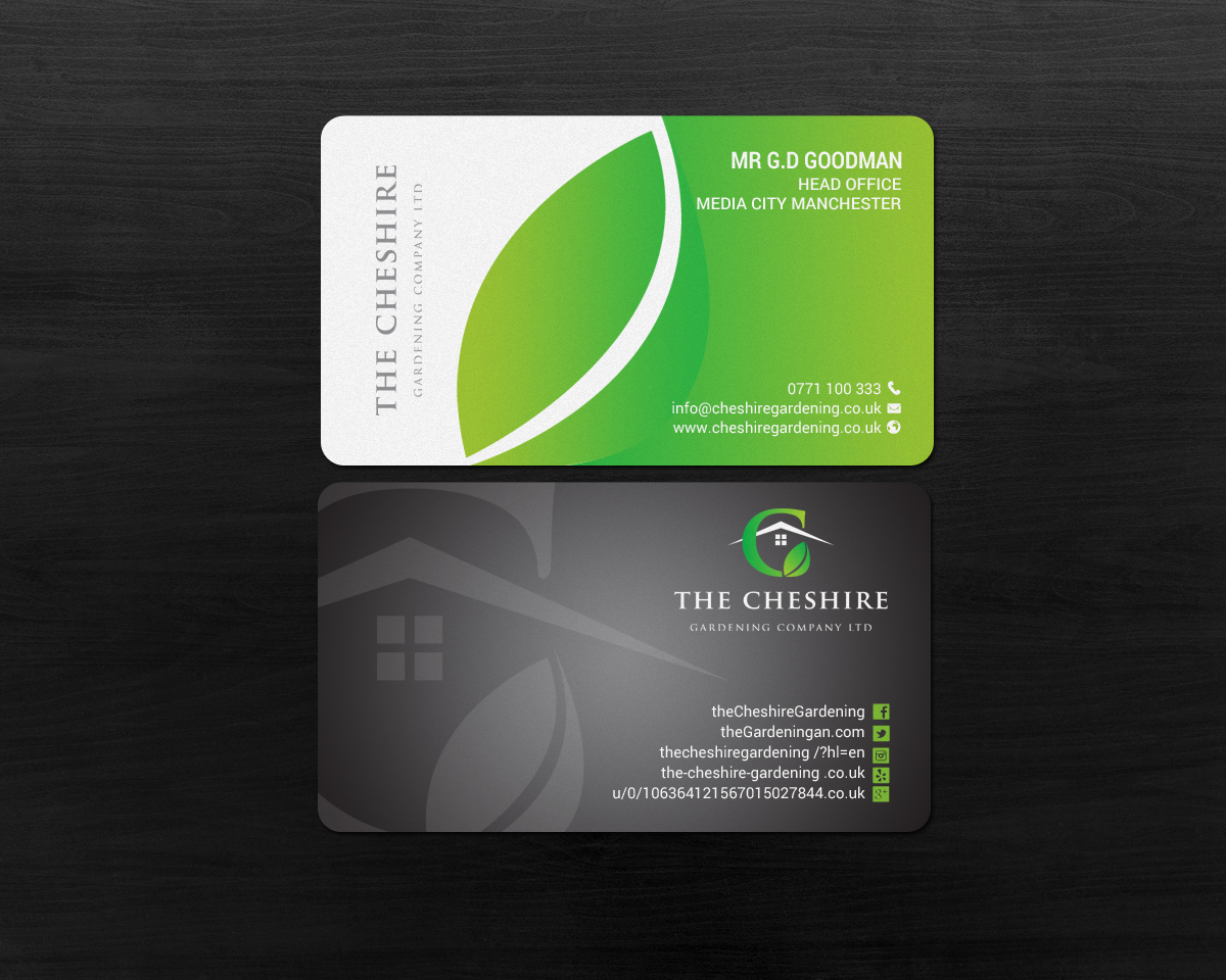Design de Carte de Visite par chandrayaan.creative pour The Cheshire Gardening Company Ltd | Design #15449380