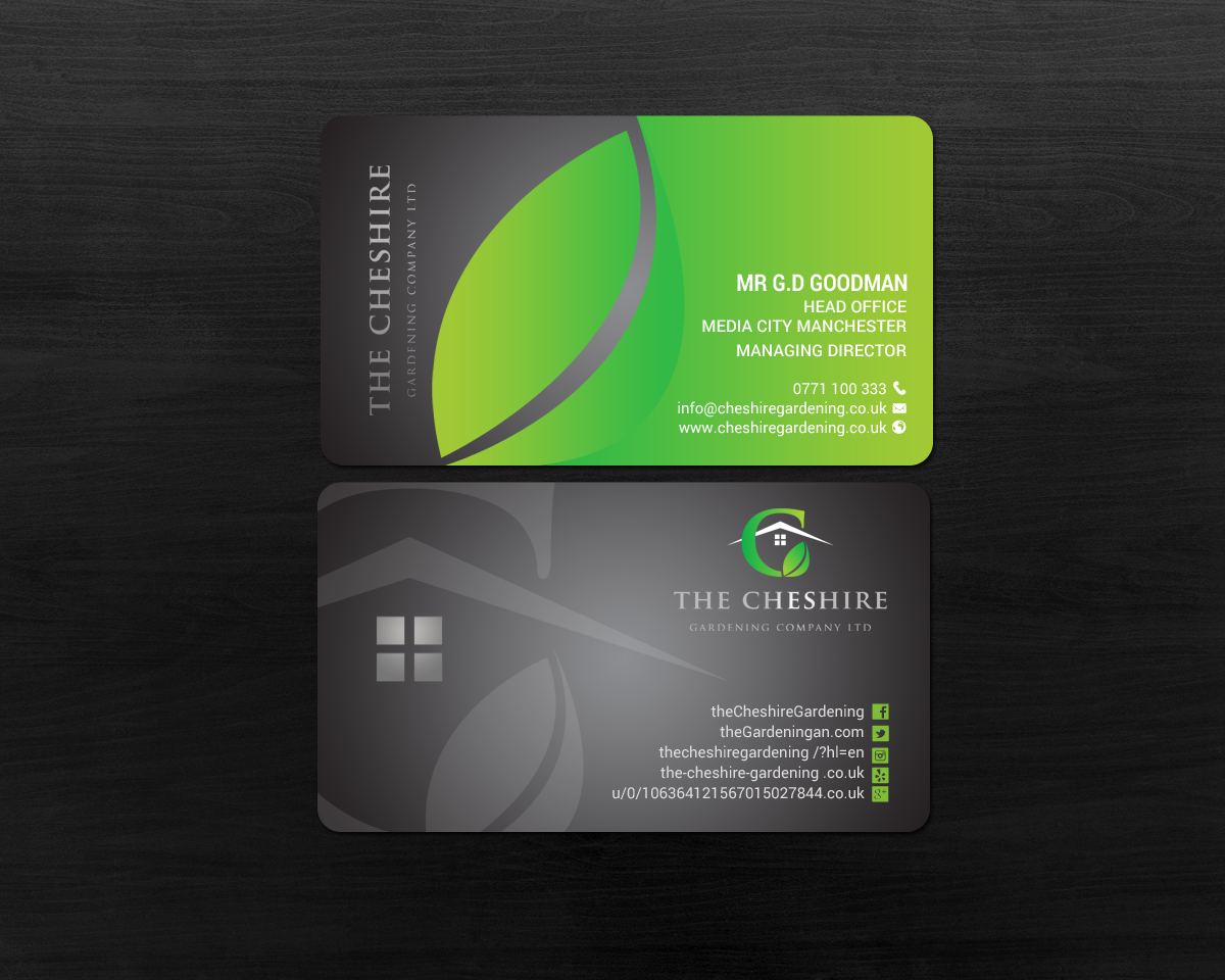 Business Card Design by chandrayaan.creative for The Cheshire Gardening Company Ltd | Design #15496192