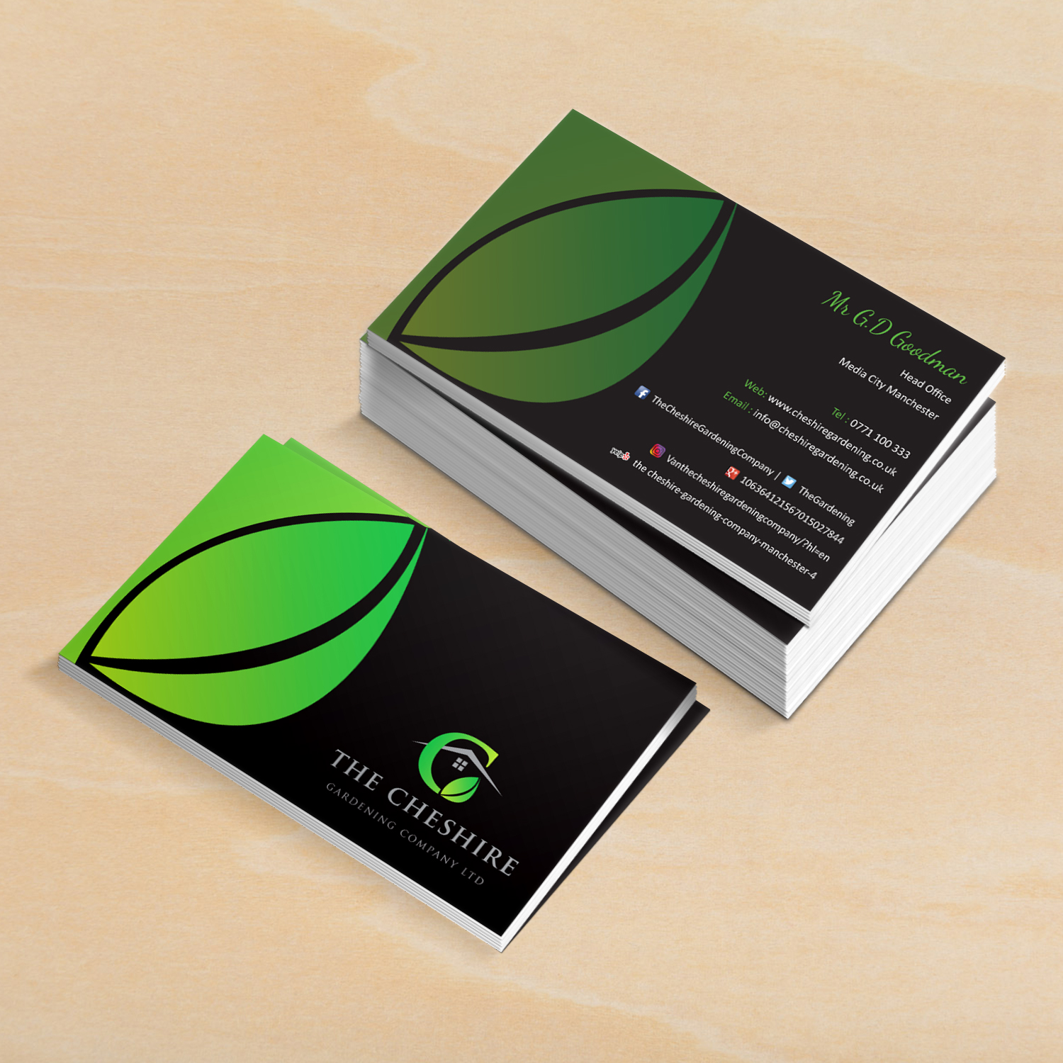 Design de Carte de Visite par Creative Jiniya pour The Cheshire Gardening Company Ltd | Design #15408697