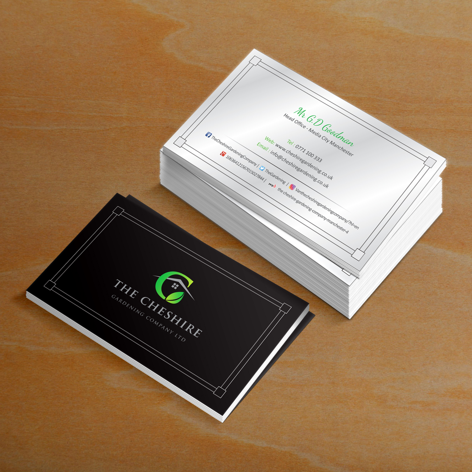 Business Card Design by Creative Jiniya for The Cheshire Gardening Company Ltd | Design #15408773