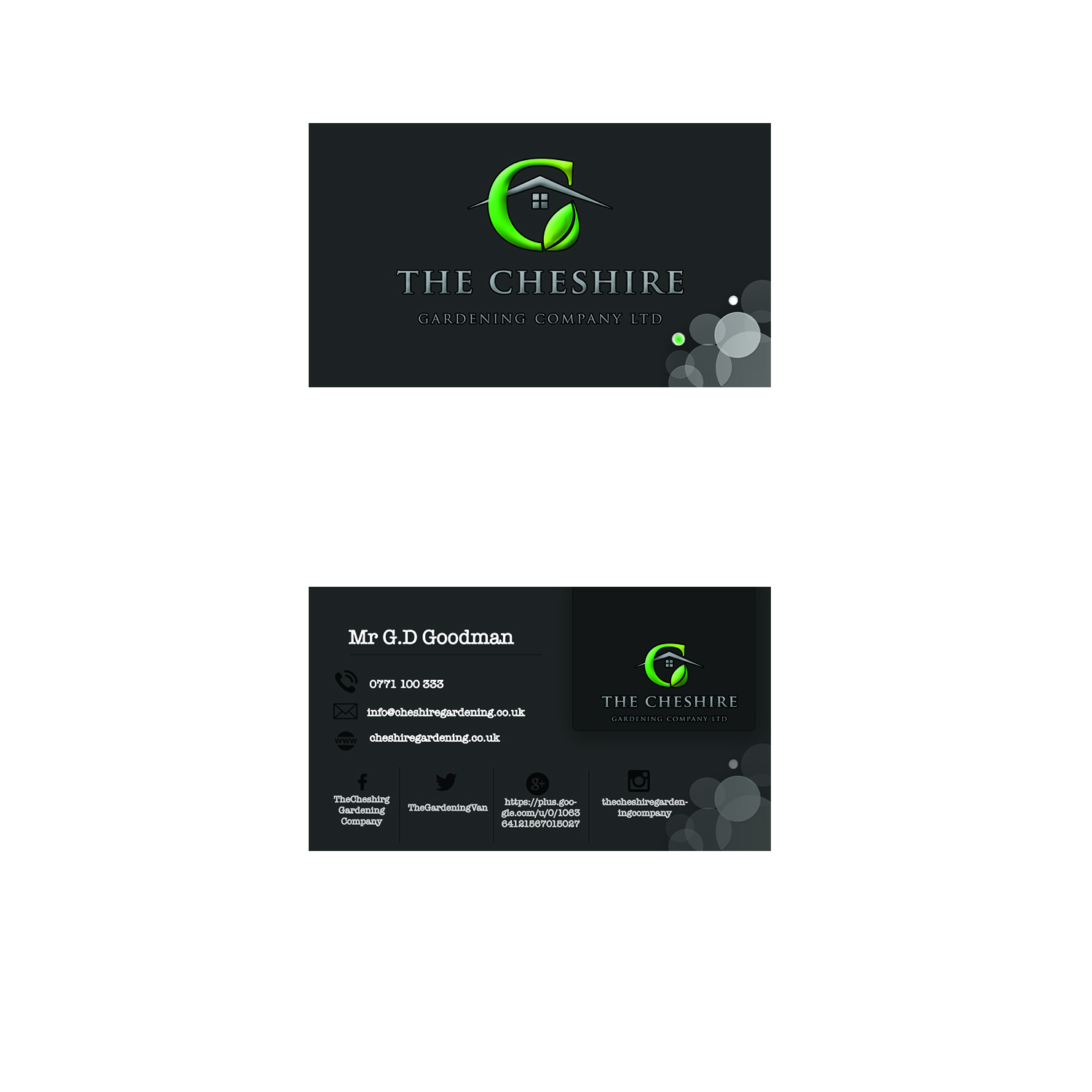 Business Card Design by Codruc for The Cheshire Gardening Company Ltd | Design #15413724