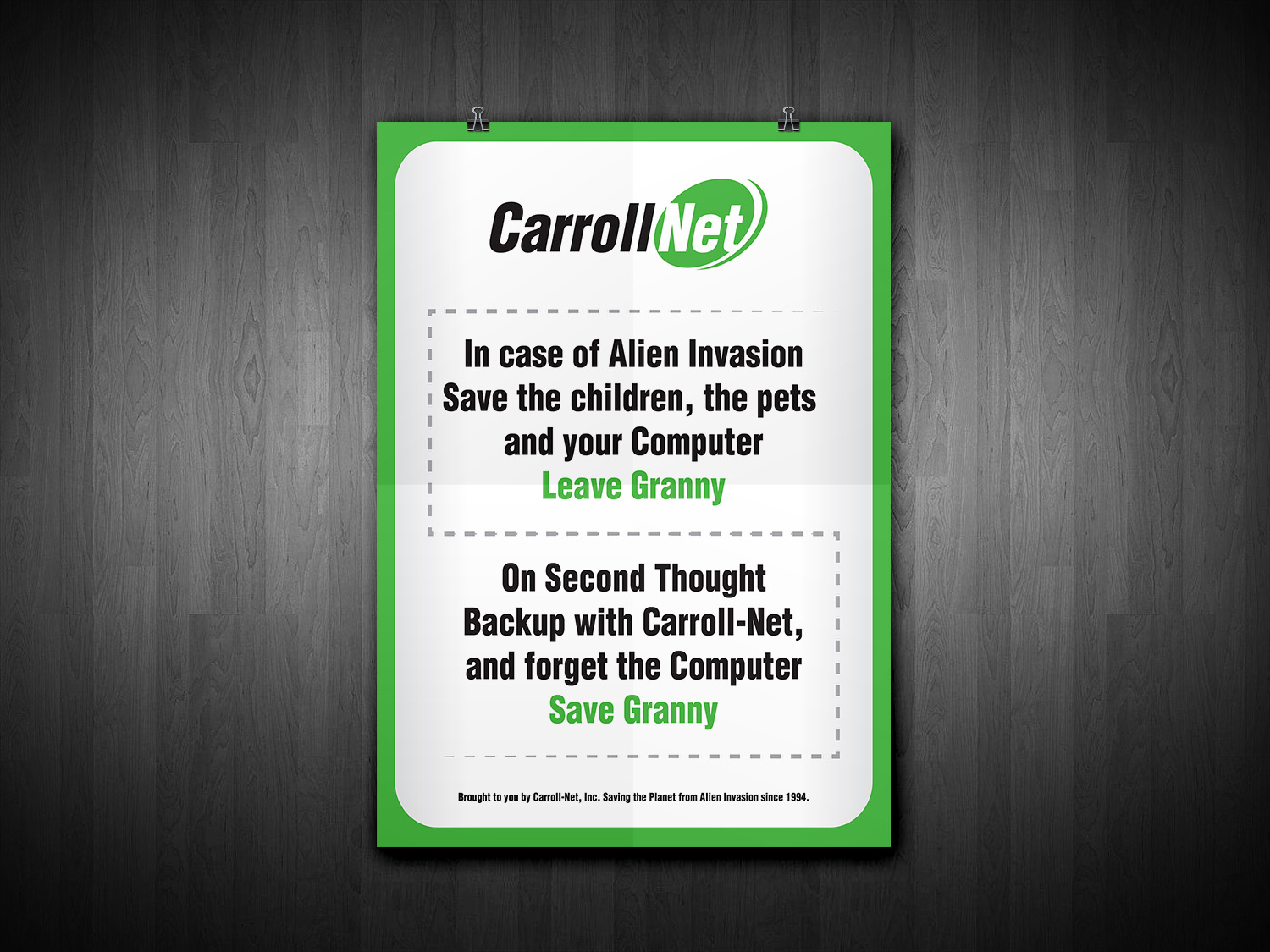 Poster Design by Deziners Zone for Carroll-Net, Inc. | Design #15407859