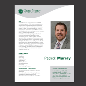 Commercial Broker Profile Flyer  | Flyer-Design von banedsgn