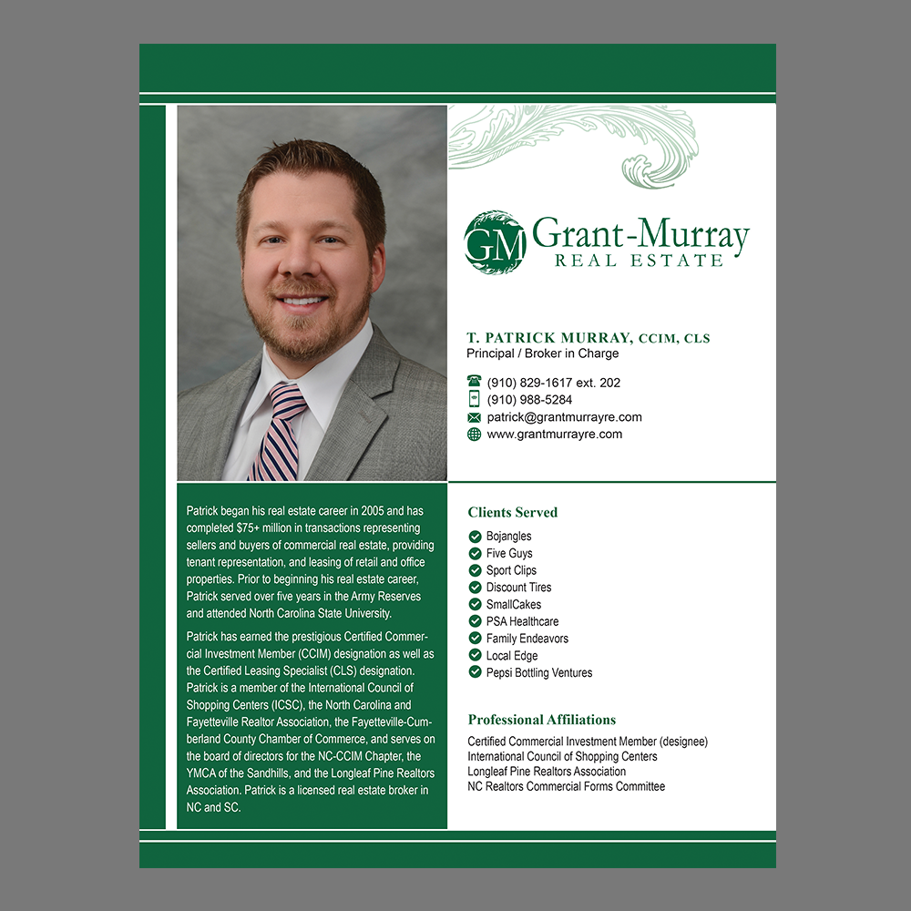 Diseño de Flyer por Mon01 para Grant-Murray Real Estate | Diseño #15385411