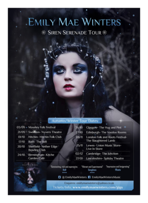 Emily Mae Winters- Siren Serenade- Autumn/Winter Tour Dates | Flyer Design by D Creative