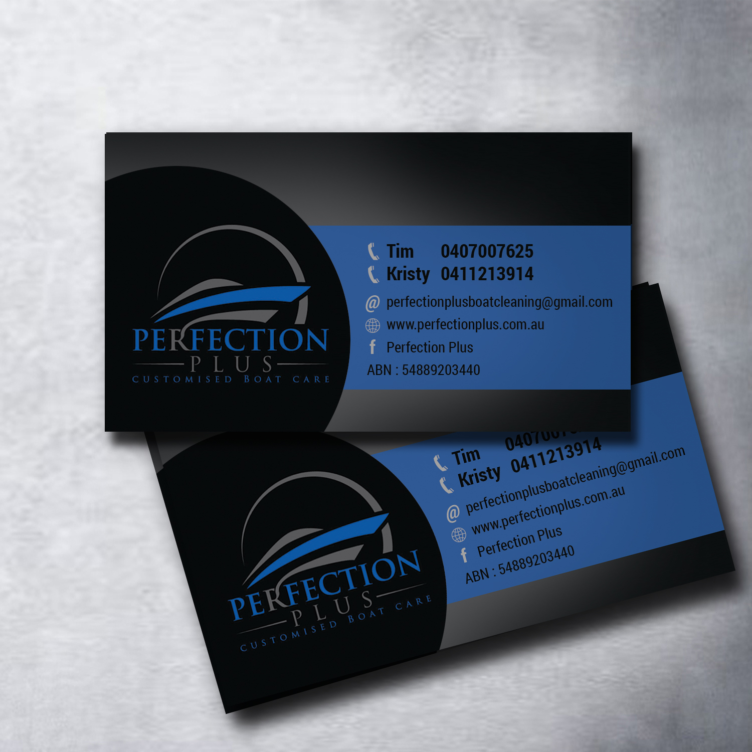 Business Card Design by uk for Perfection Plus boat cleaning  | Design #15443314