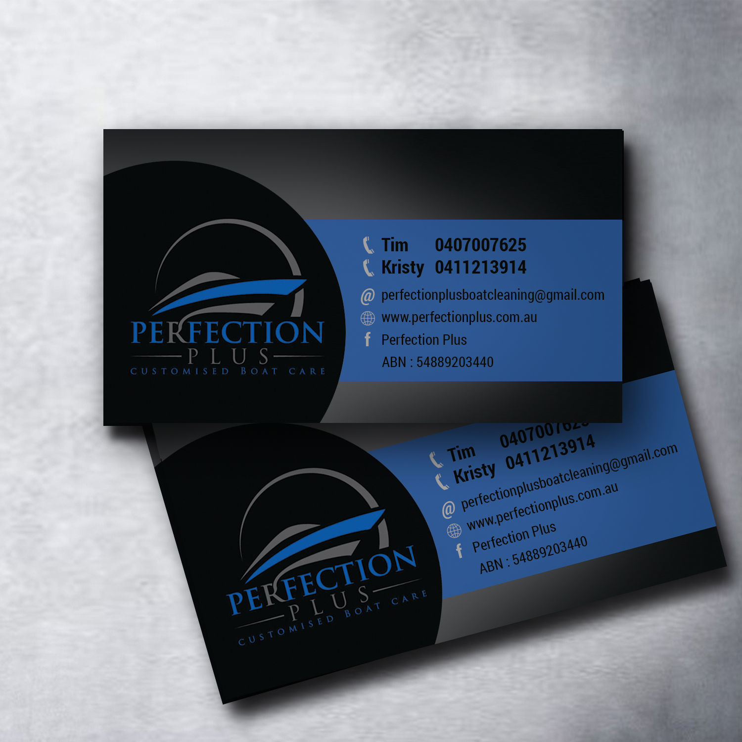 Business Card Design by uk for Perfection Plus boat cleaning  | Design #15451237