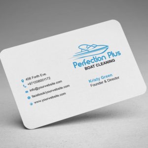 Business Card Design by designgreen for Perfection Plus boat cleaning  | Design: #15387292