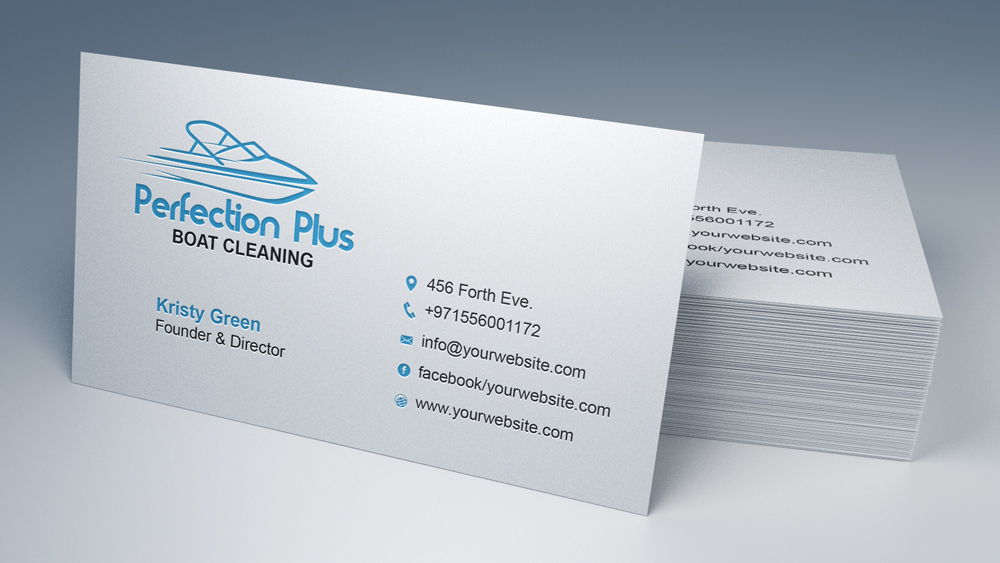 Business Card Design by designgreen for Perfection Plus boat cleaning  | Design #15387294