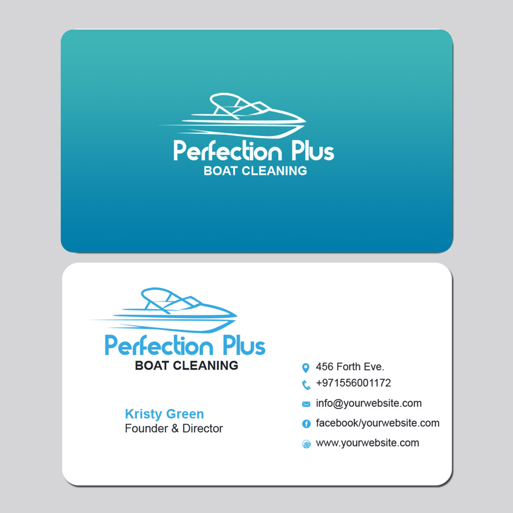 Business Card Design by designgreen for Perfection Plus boat cleaning  | Design #15387297