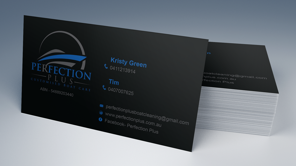 Business Card Design by designgreen for Perfection Plus boat cleaning  | Design #15441560