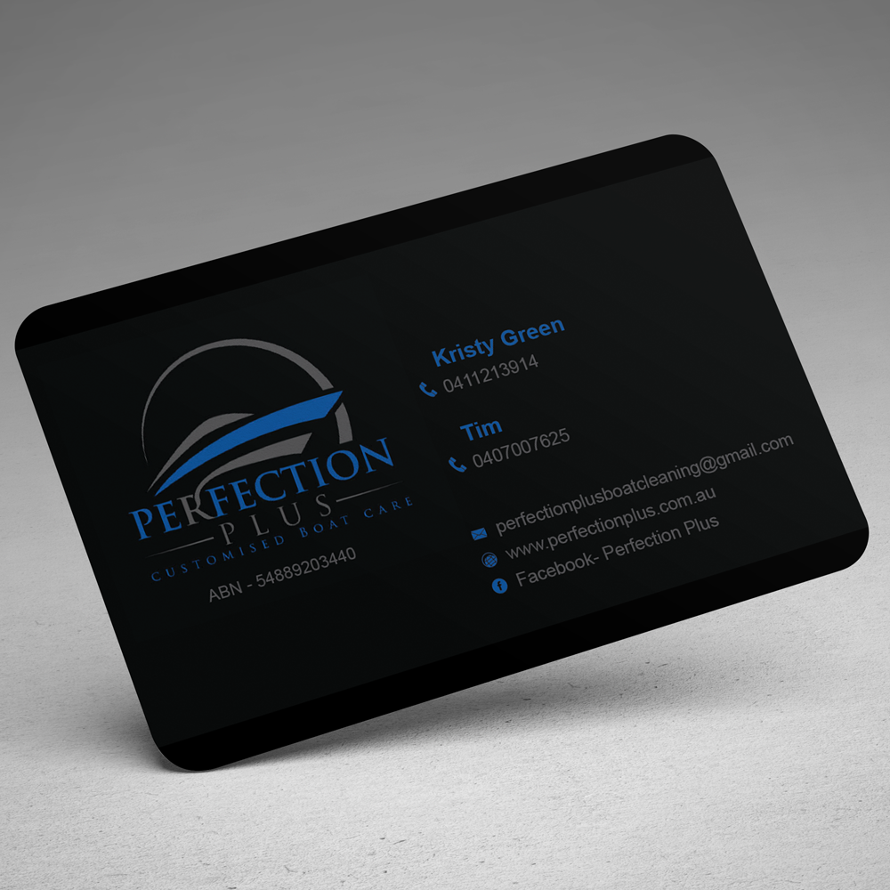 Business Card Design by designgreen for Perfection Plus boat cleaning  | Design #15441575