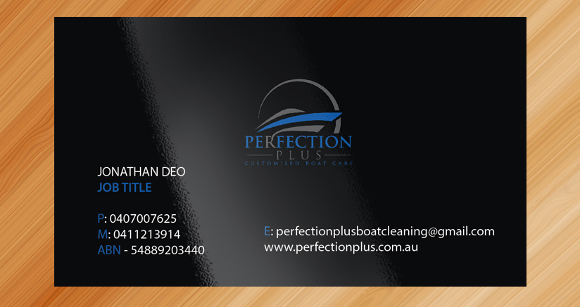 Business Card Design by Sarmishtha Chattopadhyay_loginchange for Perfection Plus boat cleaning  | Design #15398194