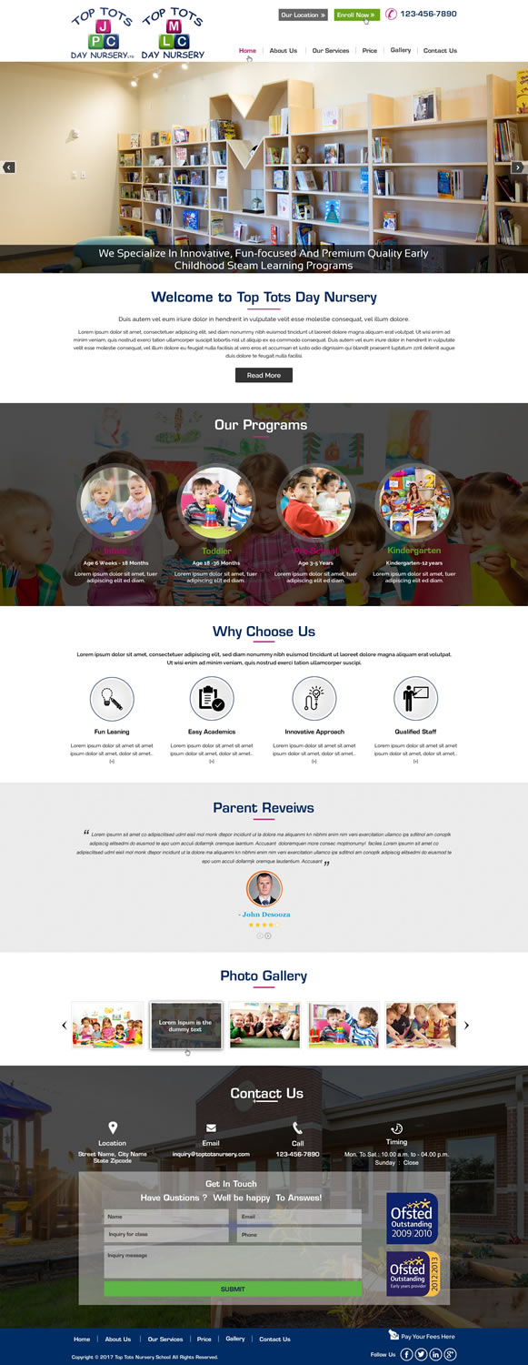 Web Design par harmi_199 pour Top tots day nursery mlc limited | Design #15419879