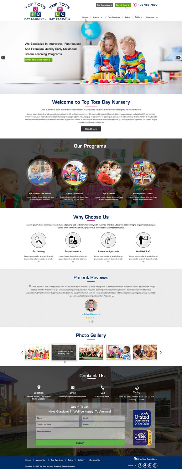 Web Design par harmi_199 pour Top tots day nursery mlc limited | Design #15419880