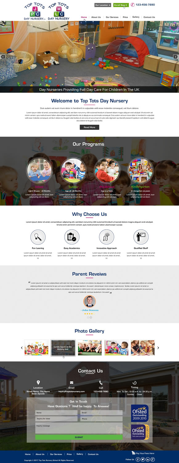 Web Design by HarmiDesigning for Top tots day nursery mlc limited | Design #15419881