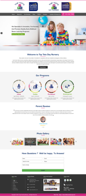 Diseño Web por harmi_199 para Top tots day nursery mlc limited | Diseño: #15420311