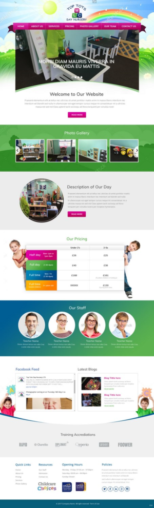 Web Design by pb for Top tots day nursery mlc limited | Design: #15418317