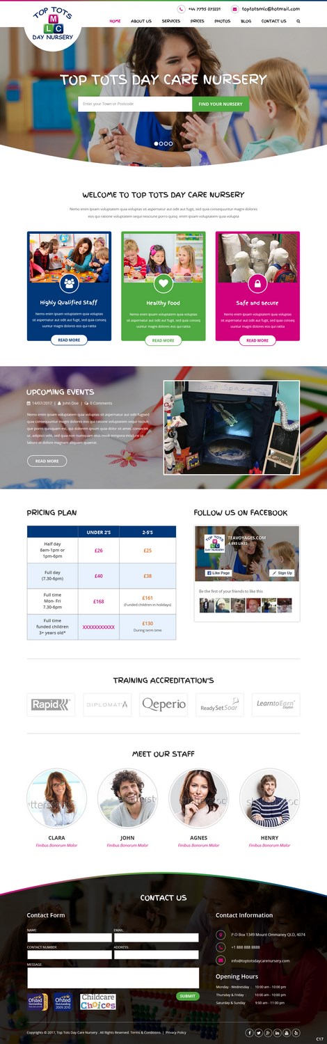 Web Design by pb for Top tots day nursery mlc limited | Design #15418318