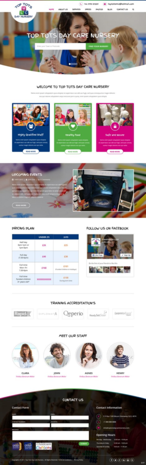 Web Design by pb for Top tots day nursery mlc limited | Design: #15418318