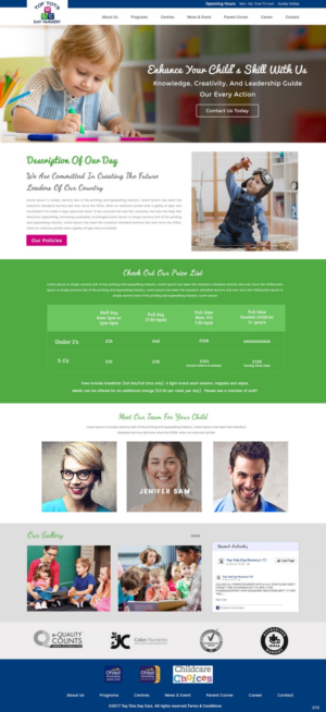 Web Design by pb for Top tots day nursery mlc limited | Design: #15418770