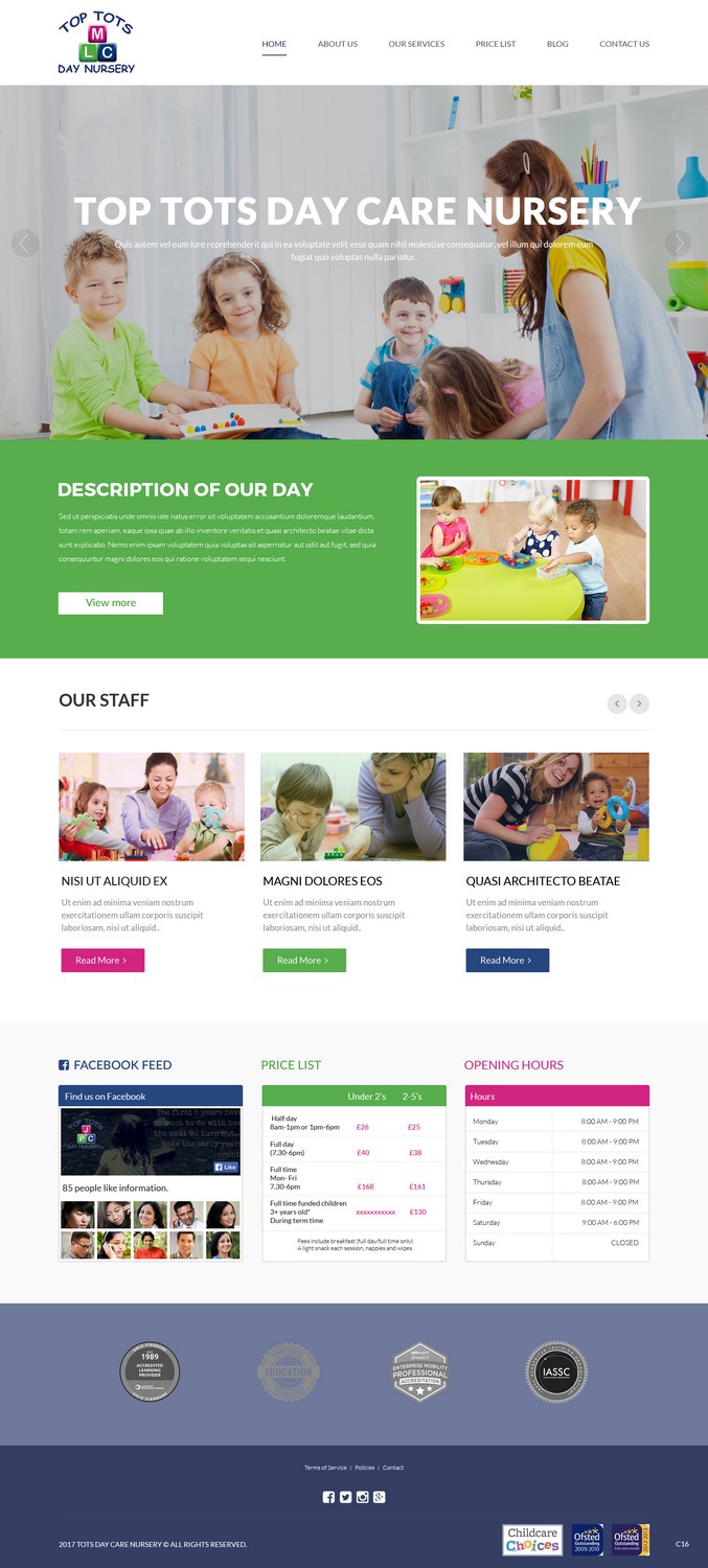 Web Design by pb for Top tots day nursery mlc limited | Design #15418772