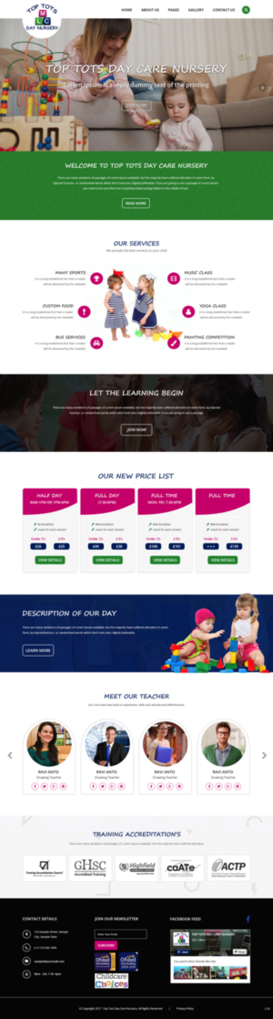 Web Design by pb for Top tots day nursery mlc limited | Design: #15418787
