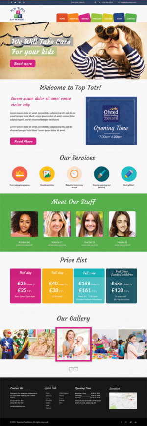 Web Design by e-graphics for Top tots day nursery mlc limited | Design: #15416464