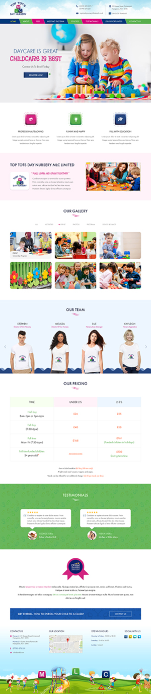 Diseño Web por Tpith para Top tots day nursery mlc limited | Diseño: #15509225