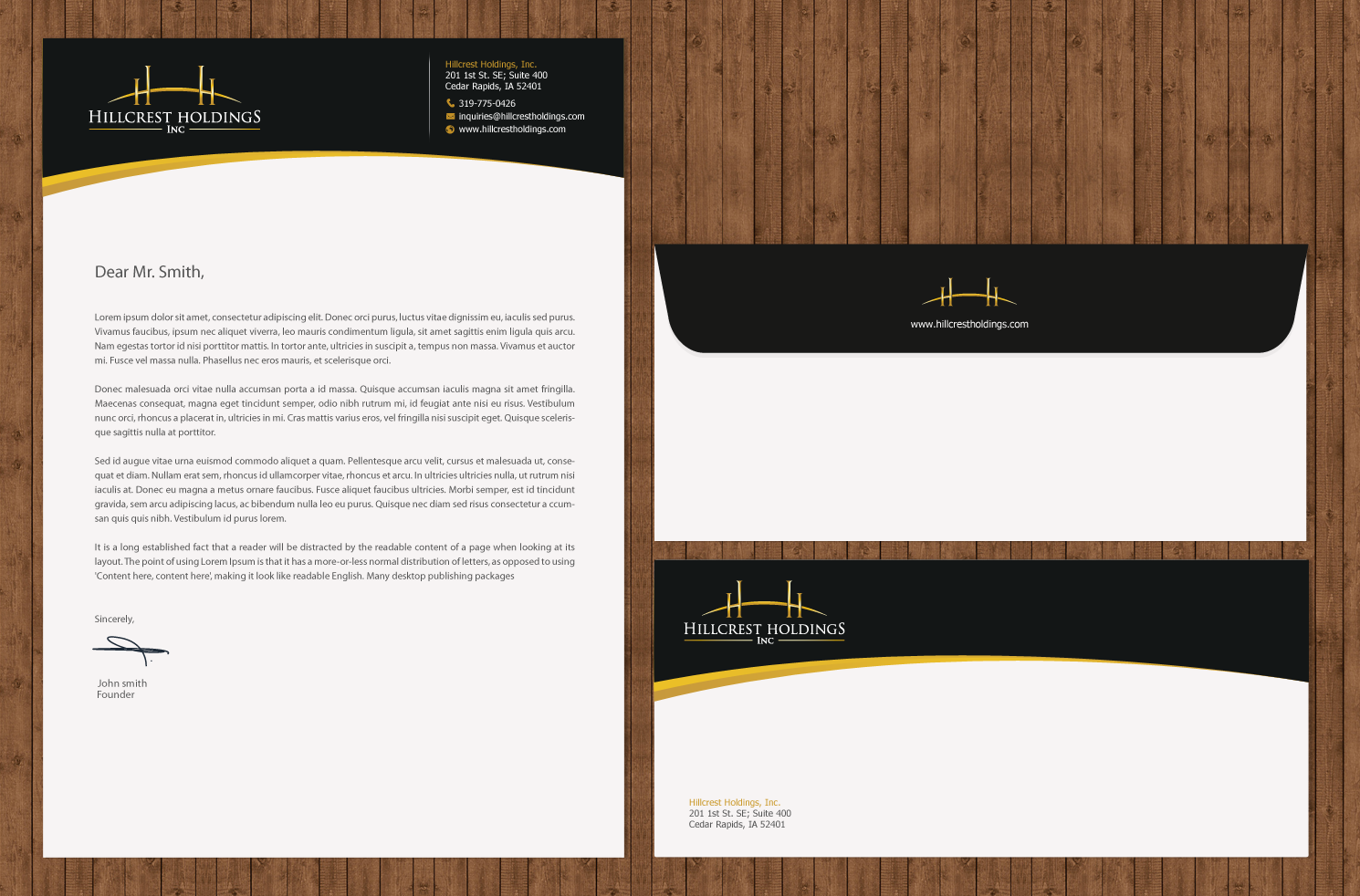 Stationery Design by chandrayaan.creative for Hillcrest Holdings | Design #15403426
