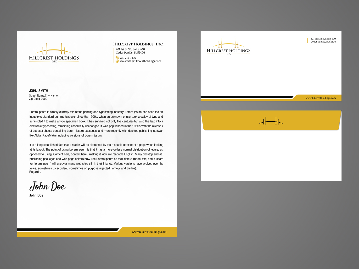 Stationery Design by SL Designer for Hillcrest Holdings | Design #15401113