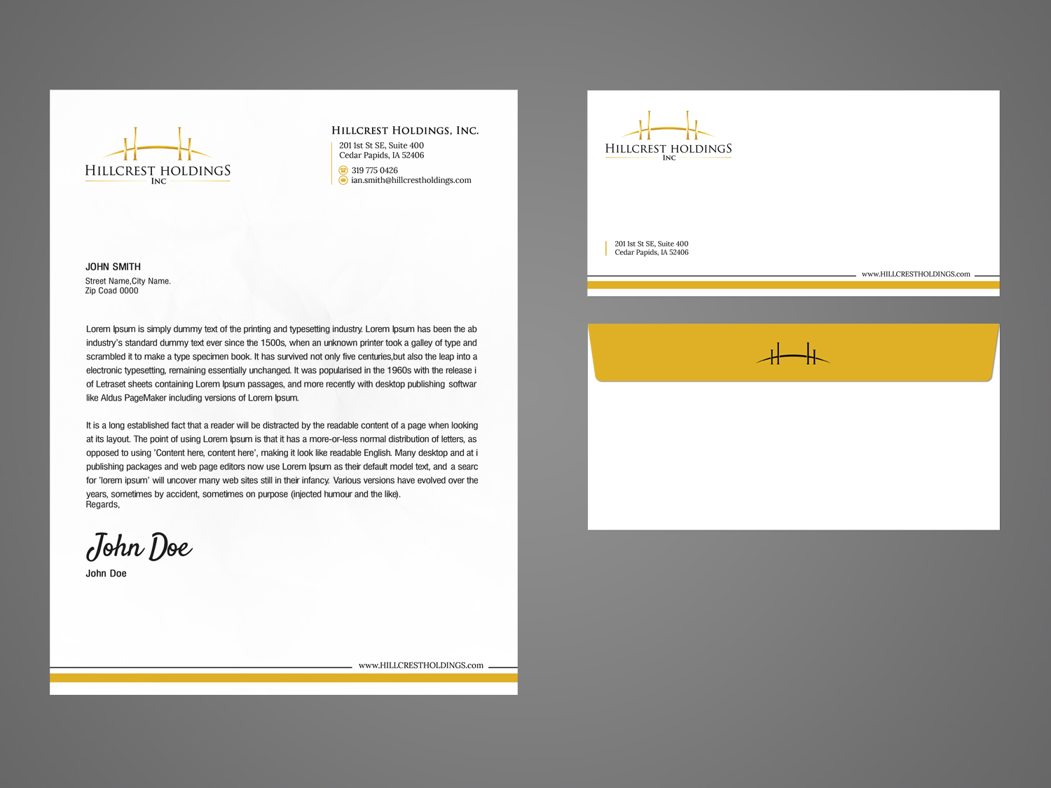 Stationery Design by SL Designer for Hillcrest Holdings | Design #15401384