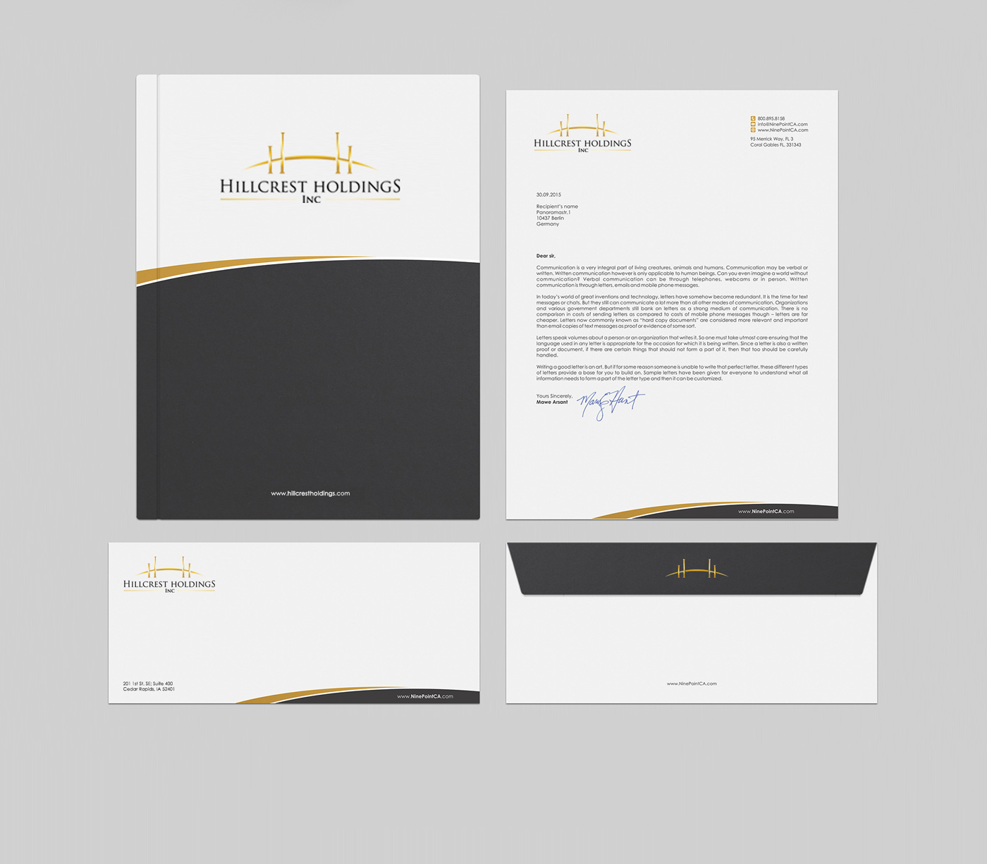 Stationery Design by Designs 2019 for Hillcrest Holdings | Design: #15418100