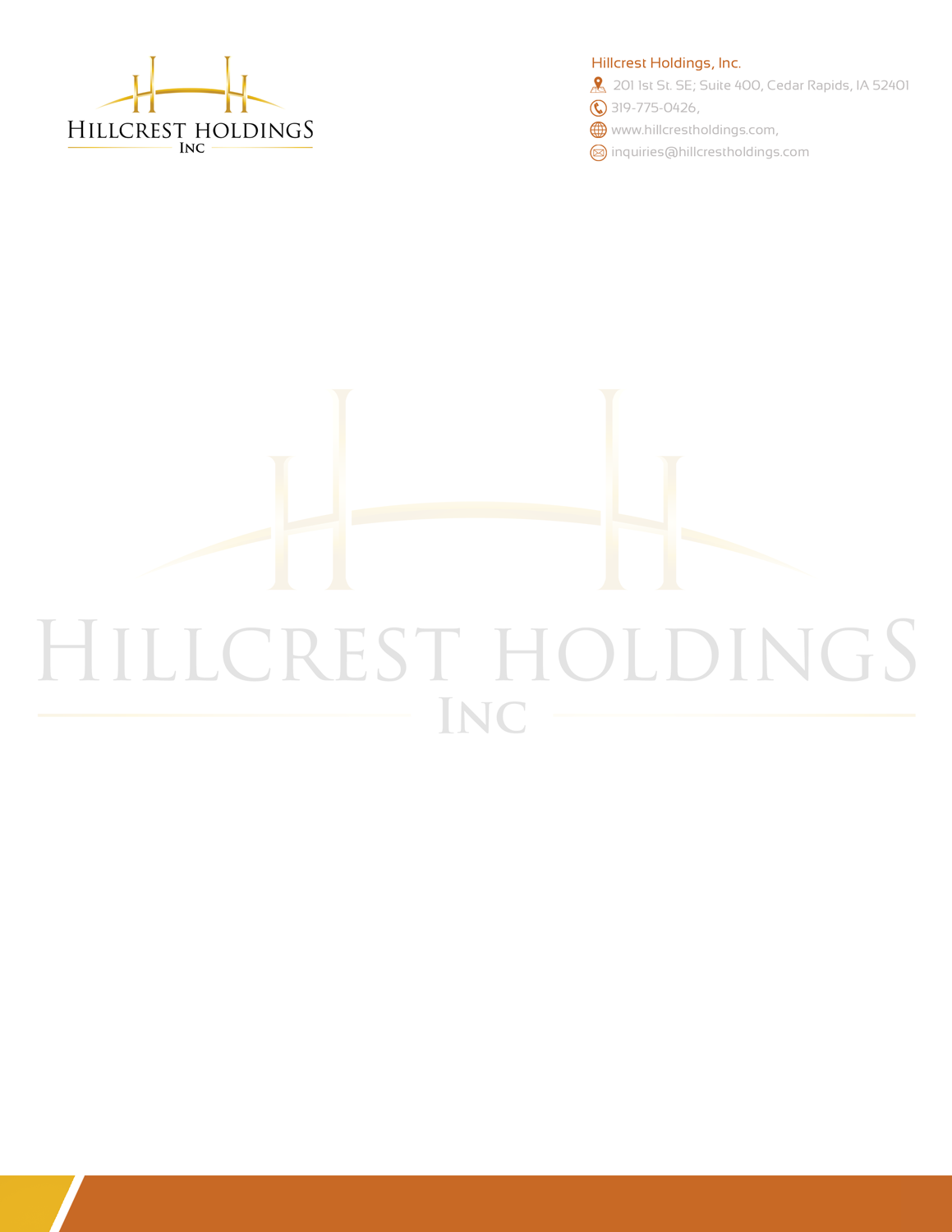 Stationery Design by Shan for Hillcrest Holdings | Design #15394048