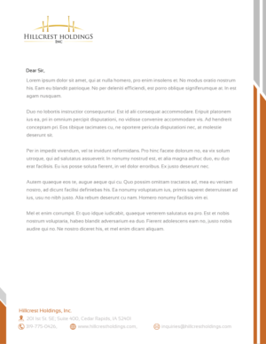 Design de Papeterie par Shan pour Hillcrest Holdings | Design : #15394049