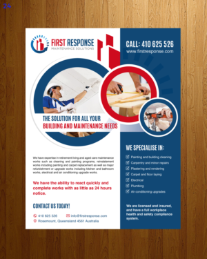Brochure Design by uniquedesign10 for first response maintenance solutions | Design: #15403226