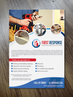 Brochure Design by alex989 for first response maintenance solutions | Design: #15447967