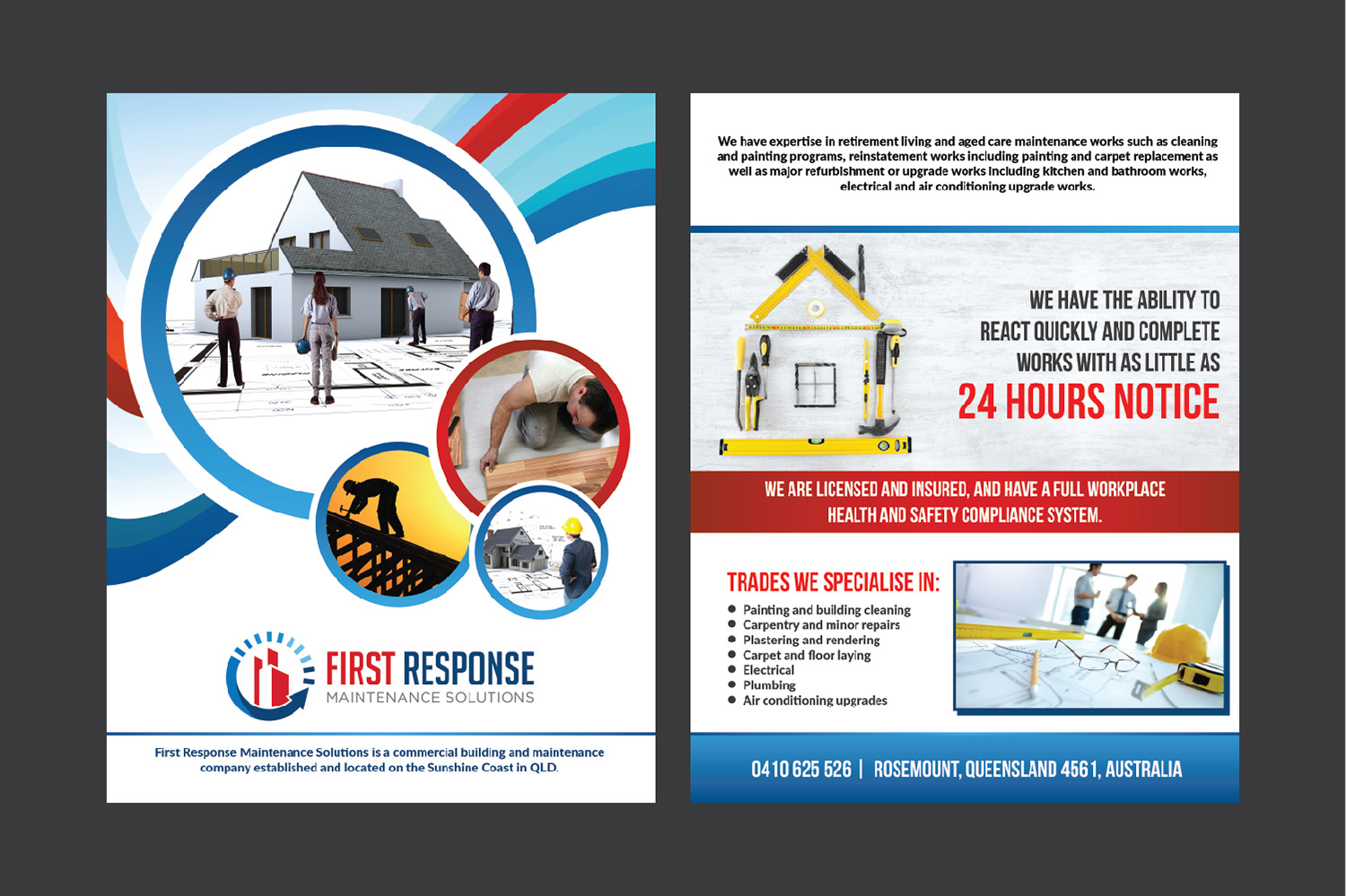 Broschüren-Design von Deziners Zone für first response maintenance solutions | Design #15407884