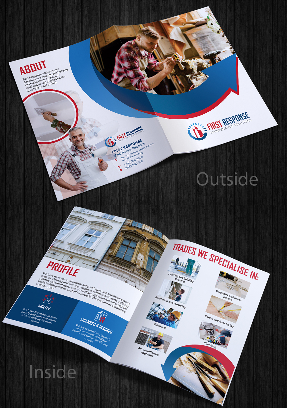 Brochure Design by ESolz Technologies for first response maintenance solutions | Design: #15476716