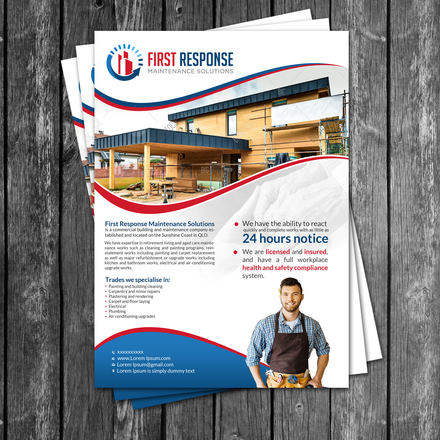 Broschüren-Design von creative.bugs für first response maintenance solutions | Design #15406886