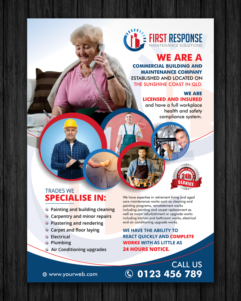 Brochure Design by ecorokerz for first response maintenance solutions | Design #15405730
